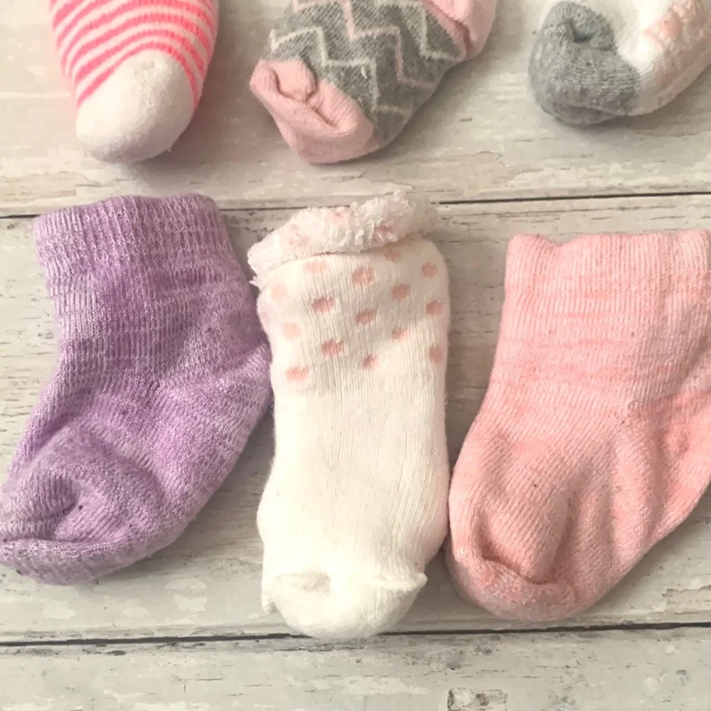Baby Girl 6-12m Socks Bundle Set of 8 Pink White Assorted Brands 6m 9m 12m Lot